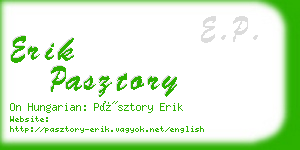 erik pasztory business card